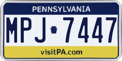 PA license plate MPJ7447