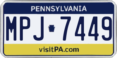 PA license plate MPJ7449