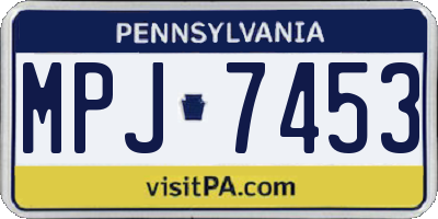 PA license plate MPJ7453