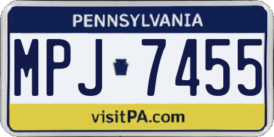PA license plate MPJ7455
