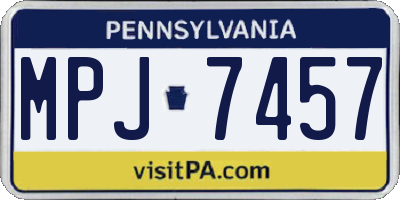 PA license plate MPJ7457