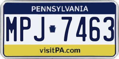 PA license plate MPJ7463