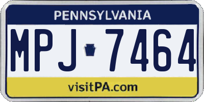 PA license plate MPJ7464