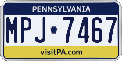 PA license plate MPJ7467