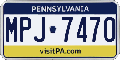 PA license plate MPJ7470