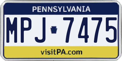 PA license plate MPJ7475