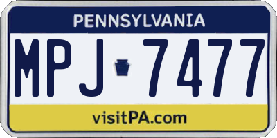 PA license plate MPJ7477