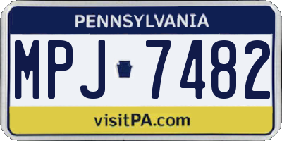 PA license plate MPJ7482