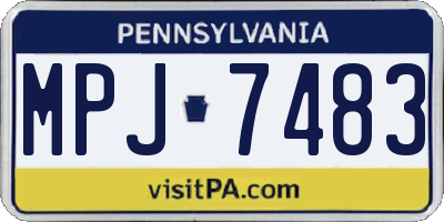 PA license plate MPJ7483