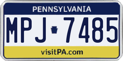 PA license plate MPJ7485
