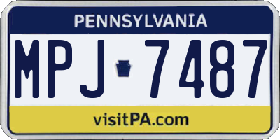 PA license plate MPJ7487