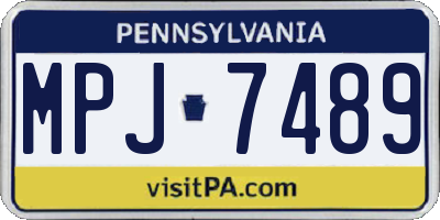 PA license plate MPJ7489