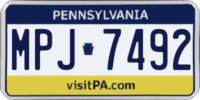 PA license plate MPJ7492