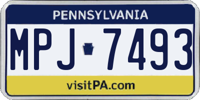 PA license plate MPJ7493