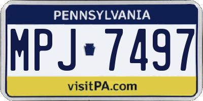 PA license plate MPJ7497