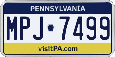 PA license plate MPJ7499