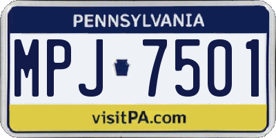 PA license plate MPJ7501