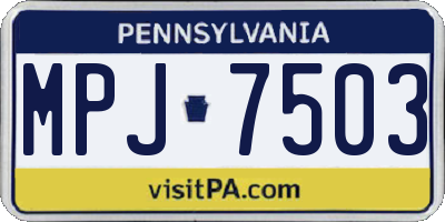 PA license plate MPJ7503