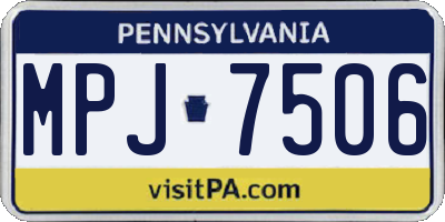 PA license plate MPJ7506