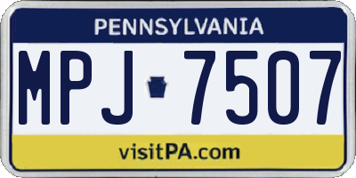 PA license plate MPJ7507