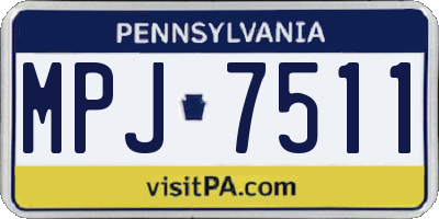 PA license plate MPJ7511