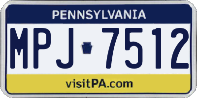 PA license plate MPJ7512