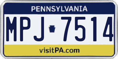 PA license plate MPJ7514