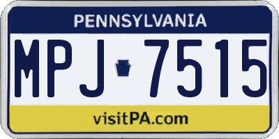 PA license plate MPJ7515