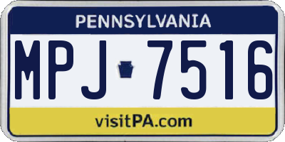 PA license plate MPJ7516
