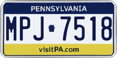 PA license plate MPJ7518