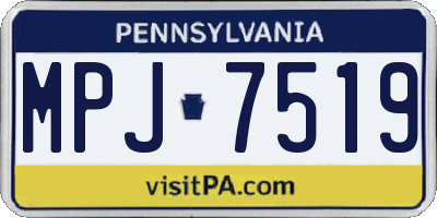 PA license plate MPJ7519