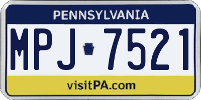 PA license plate MPJ7521