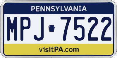 PA license plate MPJ7522