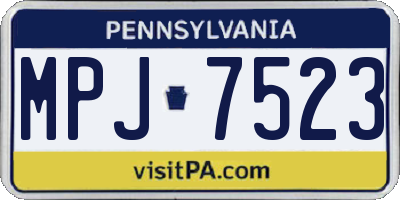PA license plate MPJ7523