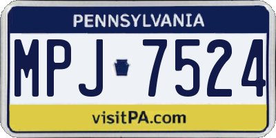 PA license plate MPJ7524
