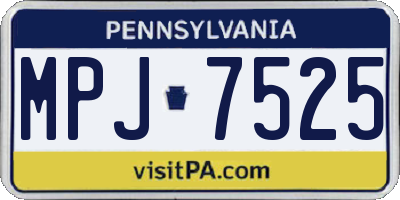 PA license plate MPJ7525