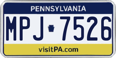 PA license plate MPJ7526