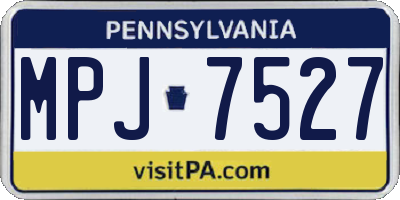 PA license plate MPJ7527