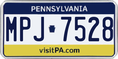 PA license plate MPJ7528