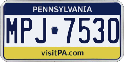 PA license plate MPJ7530