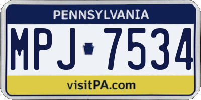 PA license plate MPJ7534