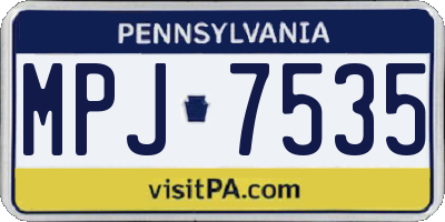 PA license plate MPJ7535