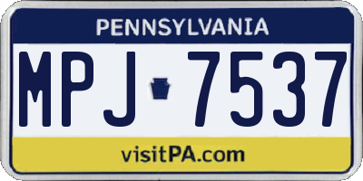 PA license plate MPJ7537