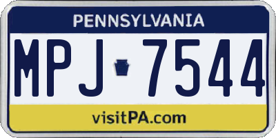 PA license plate MPJ7544