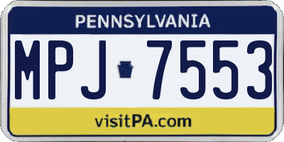 PA license plate MPJ7553