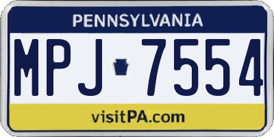 PA license plate MPJ7554