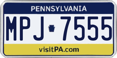PA license plate MPJ7555