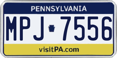 PA license plate MPJ7556