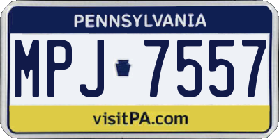 PA license plate MPJ7557