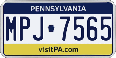 PA license plate MPJ7565